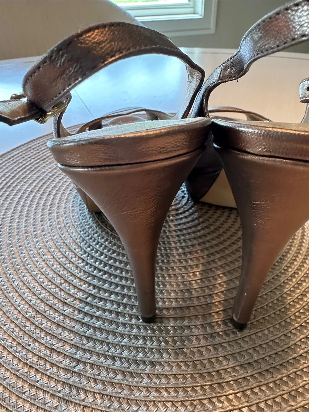 Steve Madden platform pewter metallic dreemm heal